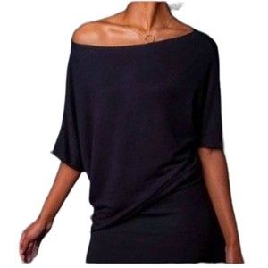 Tracy Nicole Clothing Cati Black Angled Top L